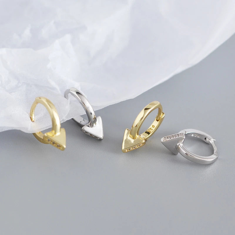 ANYCO Earrings Gold Plated Punk Geometric Triangle Ear Buckle For Women Girl Teen Elegant Fashion Stylish Accessories Jewelry Gifts