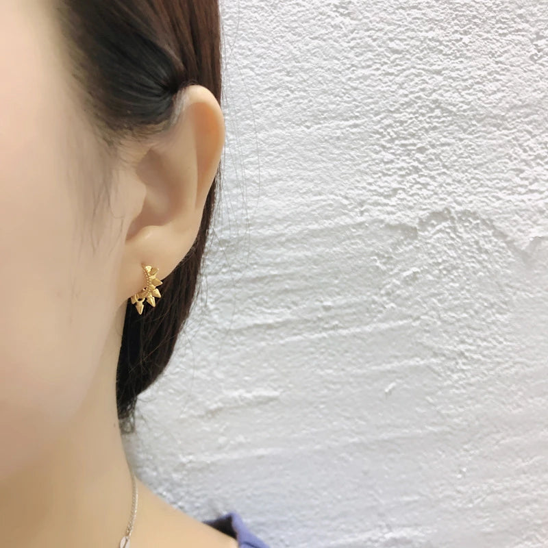 ANYCO Earrings Sterling Silver Bohemian Geometric Spike Rivet Ear Buckle For Women Girl Teen Chic Fashion Stylish Accessories Jewelry Gifts