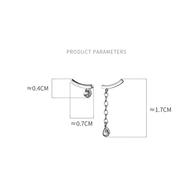 ANYCO Fashion Earrings Gold 925 Sterling Silver Personality Unique Tassel Pendant Zircon Stud for Women Chic Trendy Party Jewelry Gift