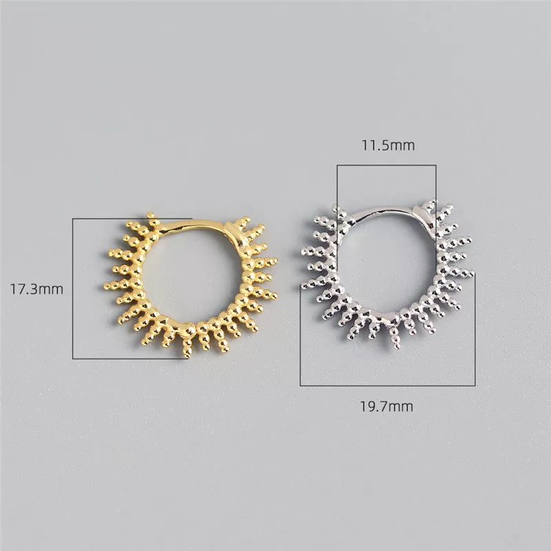ANYCO Earrings Gold Plated Geometric Small Beads Circle Stud For Women Girl Teen Fashion Stylish Rock Punk Accessories Jewelry Gifts