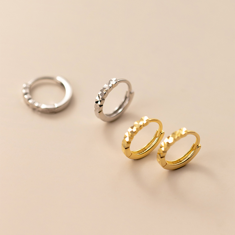 ANYCO Fashion Earrings Silver Real 925 Sterling Punk Hip Hop Link Chain Ear Buckle for Women Men Goth Rock Party Jewelry Accessories