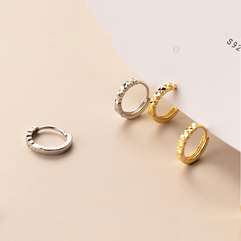 ANYCO Fashion Earrings Silver Real 925 Sterling Punk Hip Hop Link Chain Ear Buckle for Women Men Goth Rock Party Jewelry Accessories