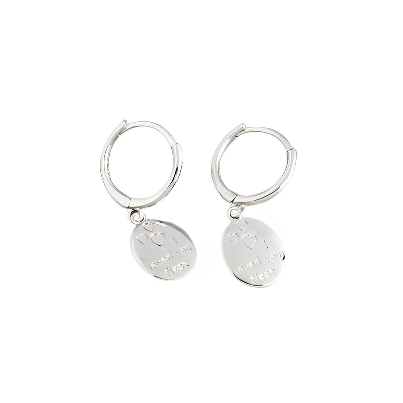 ANYCO Earrings Sterling Silver Geometric Ellipse I LOVE YOU Tassel Ear Buckle For Women Girl Fashion Stylish Rock Accessories Jewelry Gifts