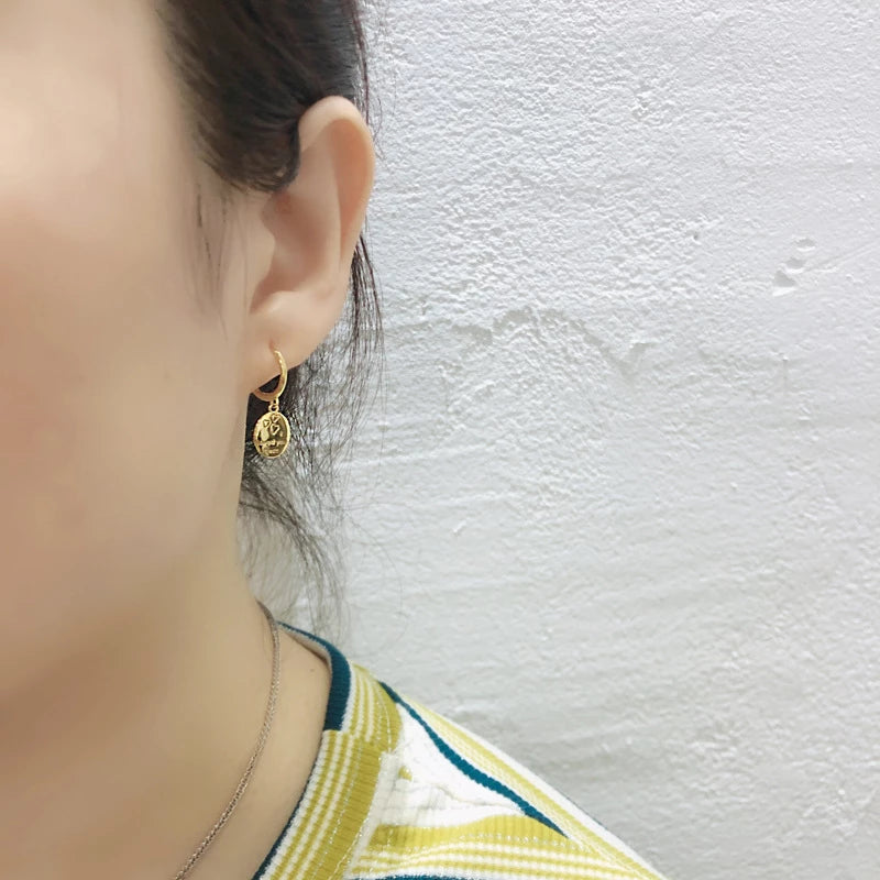 ANYCO Earrings Sterling Silver Geometric Ellipse I LOVE YOU Tassel Ear Buckle For Women Girl Fashion Stylish Rock Accessories Jewelry Gifts