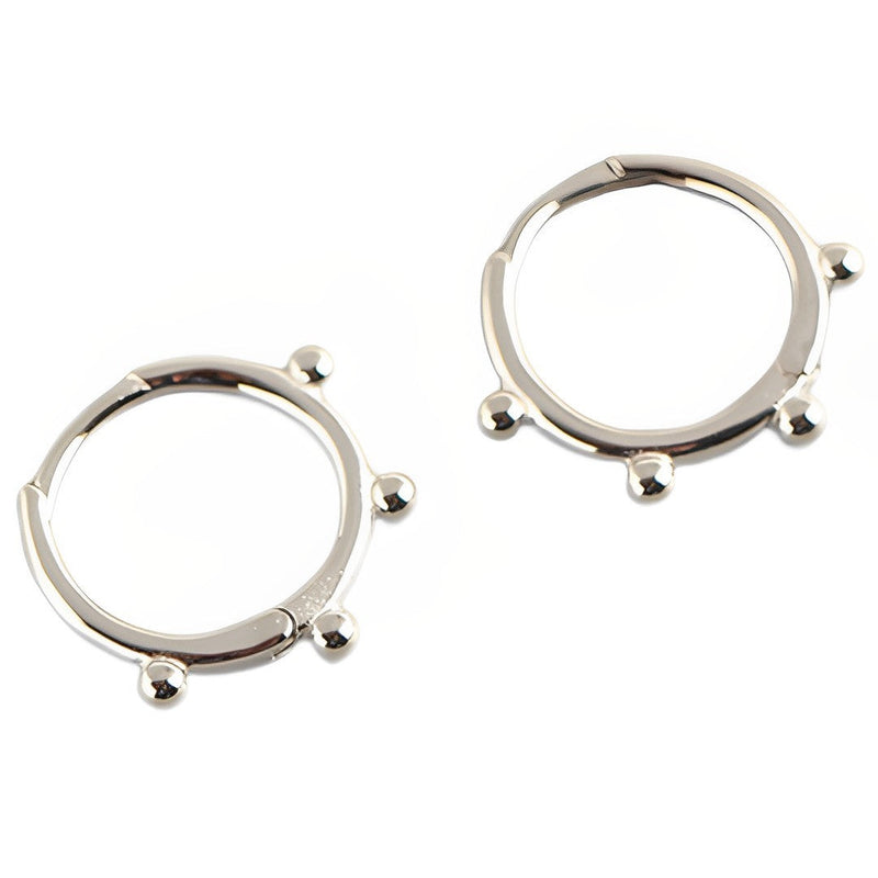 ANYCO Earrings Sterling Silver Minimalist Simple Glossy Bead Ear Buckle For Women Girl Teen Fashion Stylish Accessories Jewelry Gifts