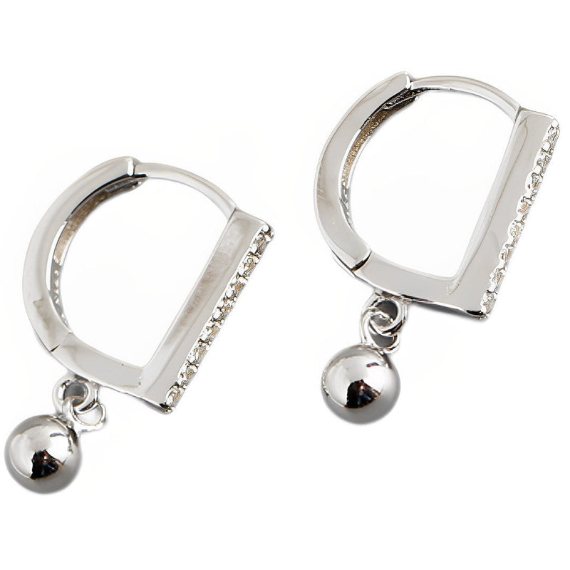 ANYCO Earrings Sterling Silver Geometric Bohemian Zircon Pave Hanging Beads For Women Teen Girl Fashion Stylish Accessories Jewelry Gifts