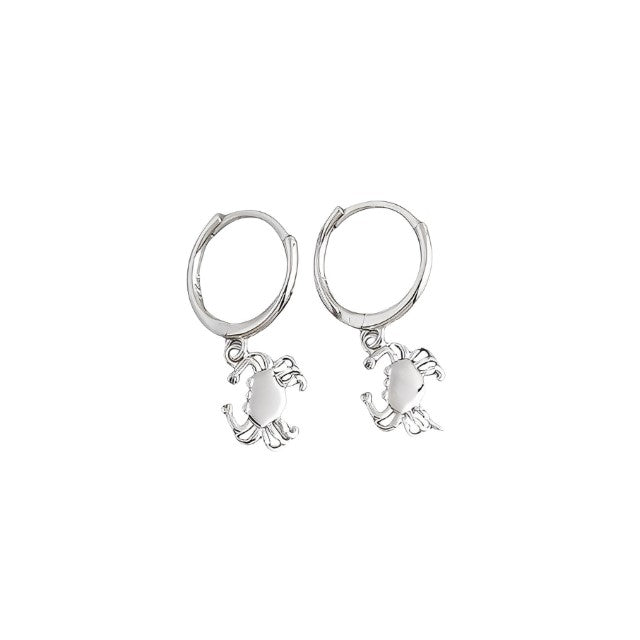 ANYCO Earrings Sterling Silver Chic Creative Ocean Crab Dangle Stud  For Women Girl Teen Perfect Fashion Stylish Accessories Jewelry Gifts