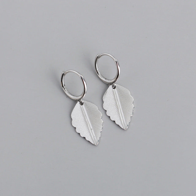 ANYCO Earrings Sterling Silver Bohemian Chic Nature Leaf Stud For Women Girl Teen Perfect Fine Fashion Stylish Accessories Jewelry Gifts