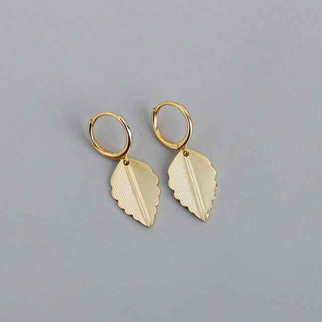 ANYCO Earrings Gold Plated Bohemian Chic Nature Leaf Stud For Women Girl Teen Perfect Fine Fashion Stylish Accessories Jewelry Gifts