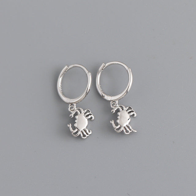 ANYCO Earrings Sterling Silver Chic Creative Ocean Crab Dangle Stud  For Women Girl Teen Perfect Fashion Stylish Accessories Jewelry Gifts
