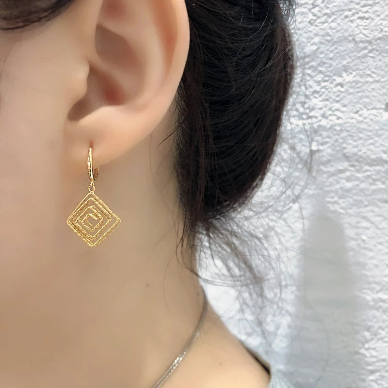 ANYCO Earrings Sterling Silver Bohemian Luxury Geometric Car Flower Pendant Drop For Women Girl Fashion Stylish Rock Punk Accessories Jewelry Gifts