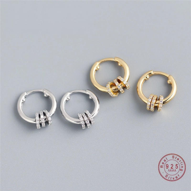 ANYCO Earrings Gold Plated Luxury Small Circle Lucky Ear Buckle For Women Girl Teen Chic Perfect Fashion Stylish Accessories Jewelry Gifts