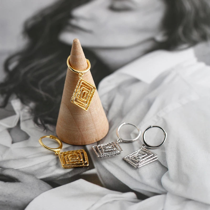 ANYCO Earrings Gold Plated Bohemian Luxury Geometric Car Flower Pendant Drop For Women Girl Fashion Stylish Rock Punk Accessories Jewelry Gifts