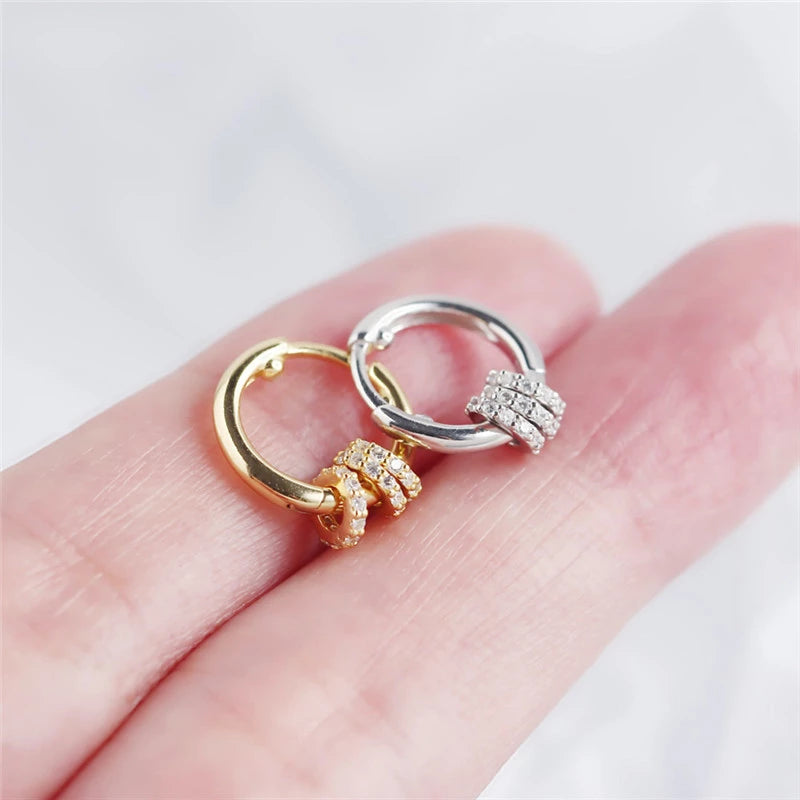 ANYCO Earrings Gold Plated Luxury Small Circle Lucky Ear Buckle For Women Girl Teen Chic Perfect Fashion Stylish Accessories Jewelry Gifts