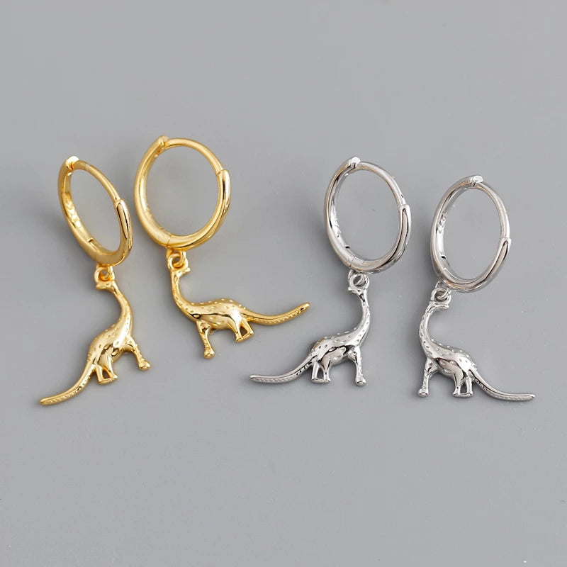 ANYCO Earrings Gold Plated Simulation Bohemian Cute Pendant Dinosaur Stud For Women Girl Teen Fashion Stylish Accessories Jewelry Gifts