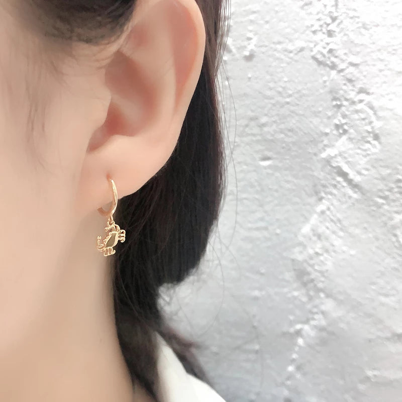 ANYCO Earrings Gold Plated Chic Creative Ocean Crab Dangle Stud  For Women Girl Teen Perfect Fashion Stylish Accessories Jewelry Gifts