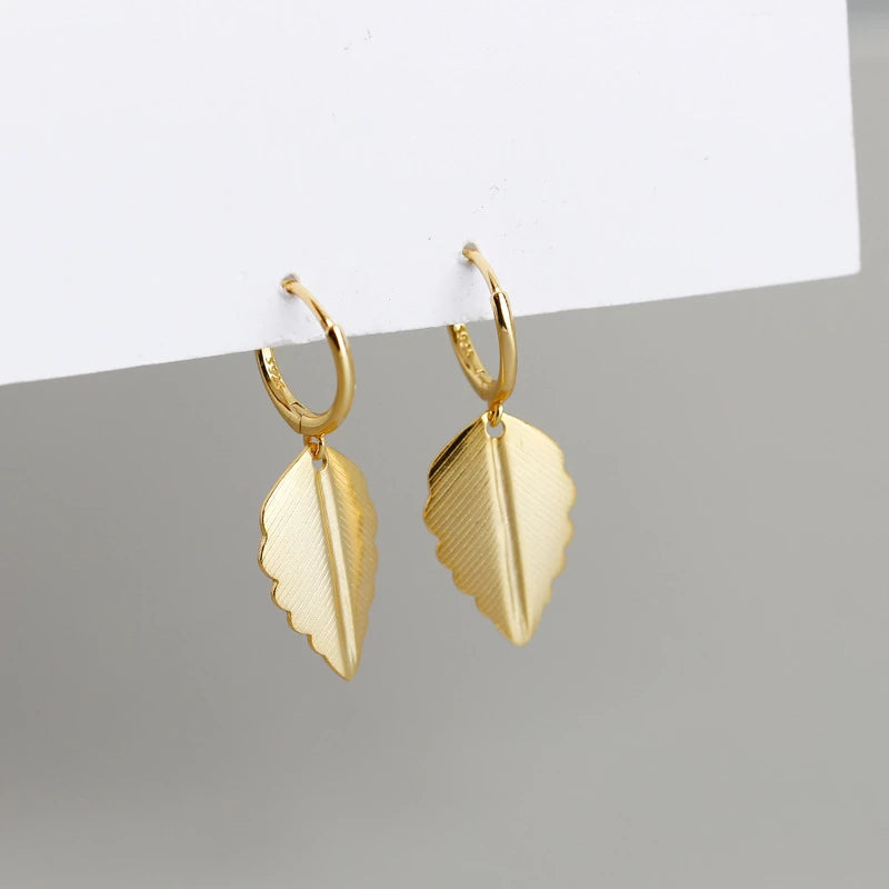ANYCO Earrings Gold Plated Bohemian Chic Nature Leaf Stud For Women Girl Teen Perfect Fine Fashion Stylish Accessories Jewelry Gifts