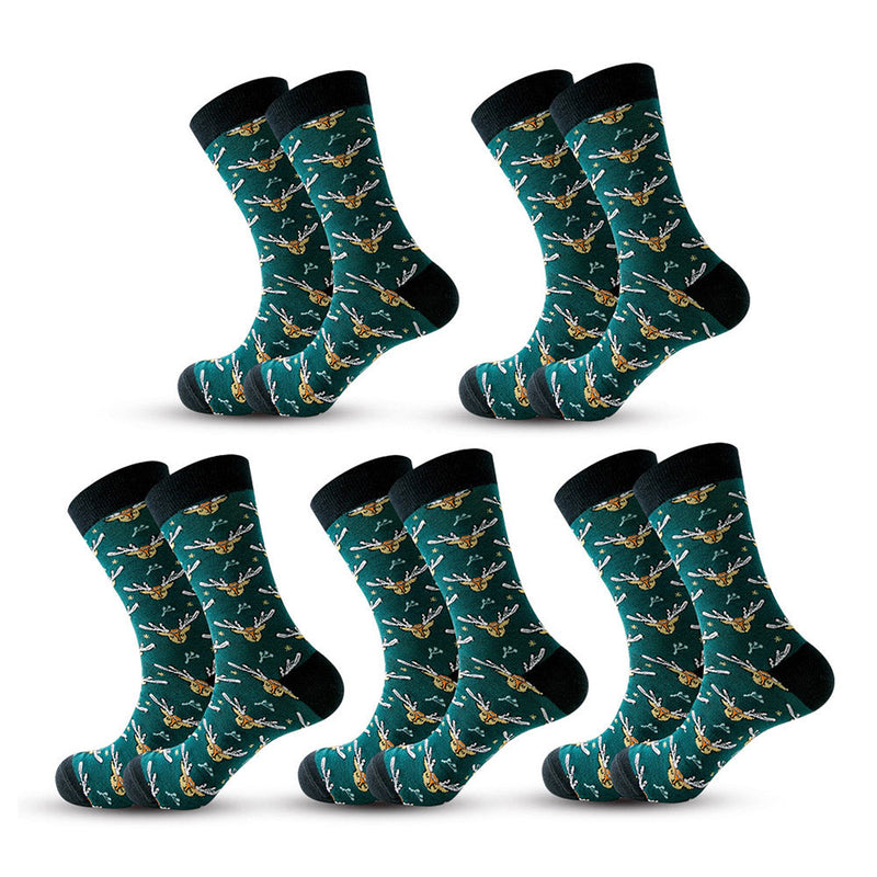 Anyfootwear 5 Pairs Black Brown Size 5-13 Socks Crystal Silk Tide Winter Holiday Design Plus Snowflake Stocking Comfortable To Wear Perfect For Women