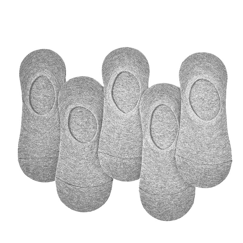 Anyfootwear 5 Pairs Grey Size 4-10 Fashion Socks High Quality Office Sports Business Long Socks Cotton Solid Colors Skateboard Knitted Casual