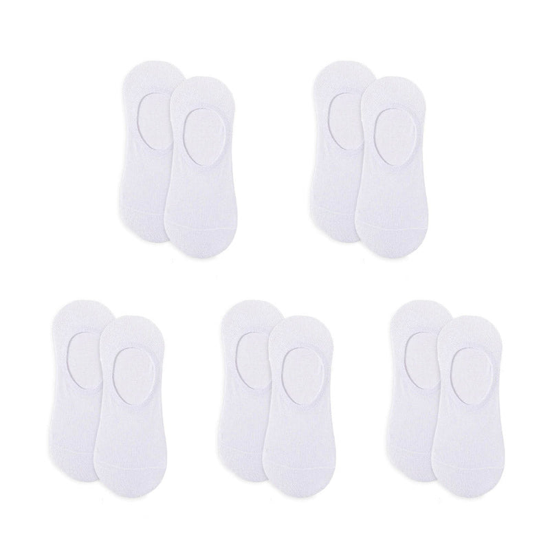 Anyfootwear 5 Pairs White Size 10-14 Fashion Socks High Quality Office Sports Business Long Socks Cotton Solid Colors Skateboard Knitted Casual