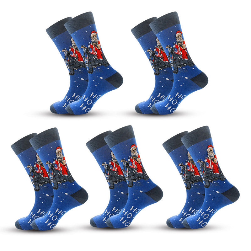 Anyfootwear 5 Pairs Blue Size Size 5-13 Socks Crystal Silk Tide Winter Holiday Design Plus Snowflake Stocking Comfortable To Wear