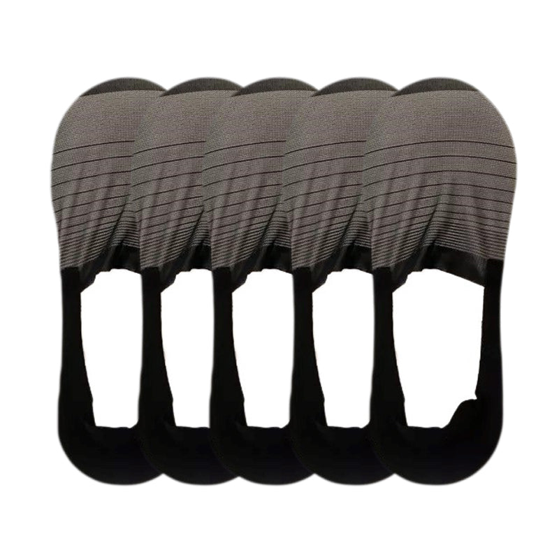 Anyfootwear 5 Pairs Size 5-11 Fashion No Show Thin Invisible Solid Black Sock High-quality Breathable Ankle length For Men Woman Foot Accessories
