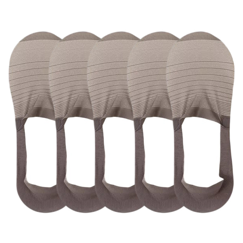 Anyfootwear 5 Pairs Size 5-11 Fashion No Show Thin Invisible Solid Dark Grey Sock High-quality Breathable Ankle length For Men Woman Foot Accessories