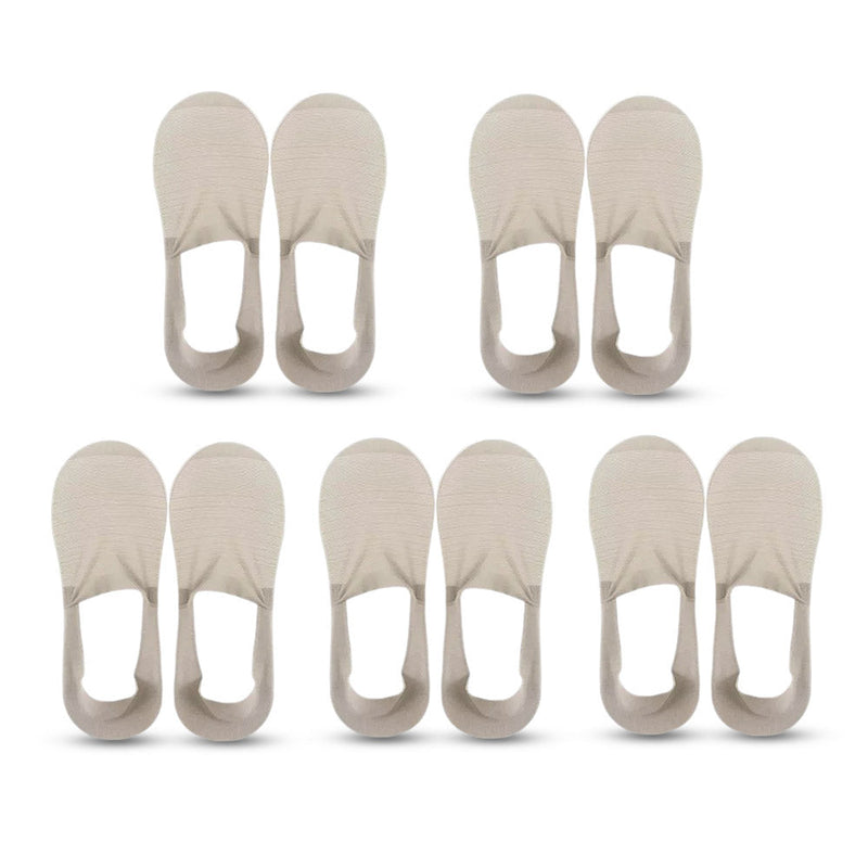 Anyfootwear 5 Pairs Size 5-11 Fashion No Show Thin Invisible Solid Grey Sock High-quality Breathable Ankle length For Men Woman Foot Accessories