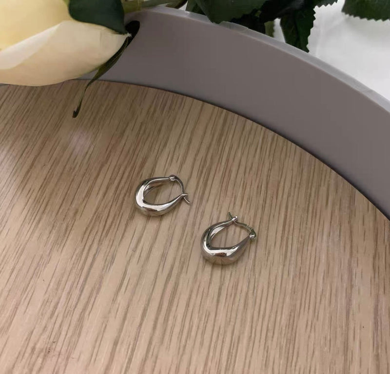 ANYCO Fashion Earrings 925 Sterling Silver Statement French Simple Rock for Women Unique Charm Gothic Hip Hop Piercing Jewelry