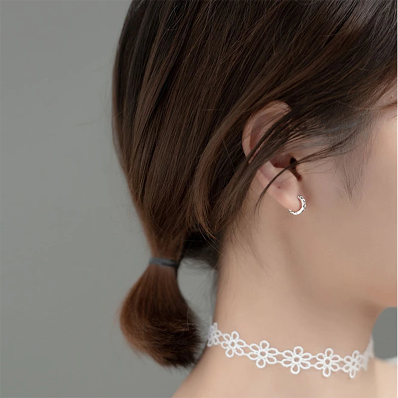 ANYCO Fashion Earrings 925 Sterling Silver Unique Tassel Chain Zircon Stud for Women Charming Party Piercing Jewelry