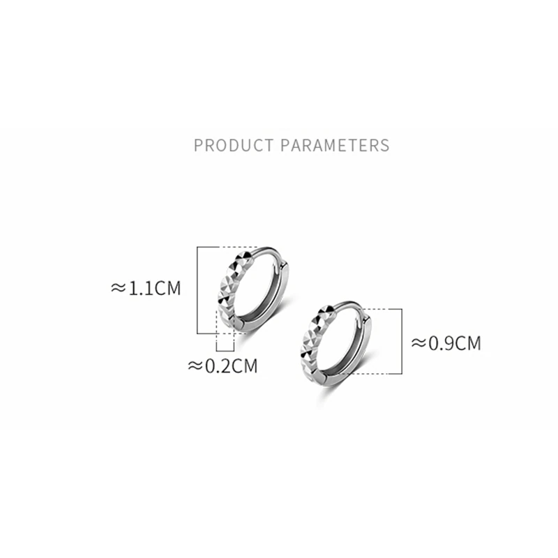 ANYCO Fashion Earrings Silver Real 925 Sterling Punk Hip Hop Link Chain Ear Buckle for Women Men Goth Rock Party Jewelry Accessories