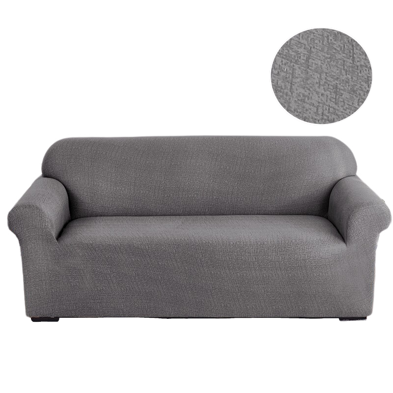 Anyseat 4 Seater Sofa Cover Solid Gray Style and Protection For Living Room Sofa Chair Elastic Stretchable Slipcover