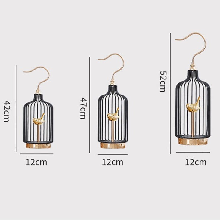 ANYHOUZ 42cm Golder Handle Birdcage Tabletop Home Decor Modern Art Living Room Display House Decorative Crafts Metal Ornaments