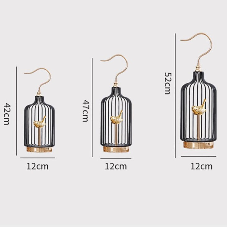 ANYHOUZ 52cm Golder Handle Birdcage Tabletop Home Decor Modern Art Living Room Display House Decorative Crafts Metal Ornaments