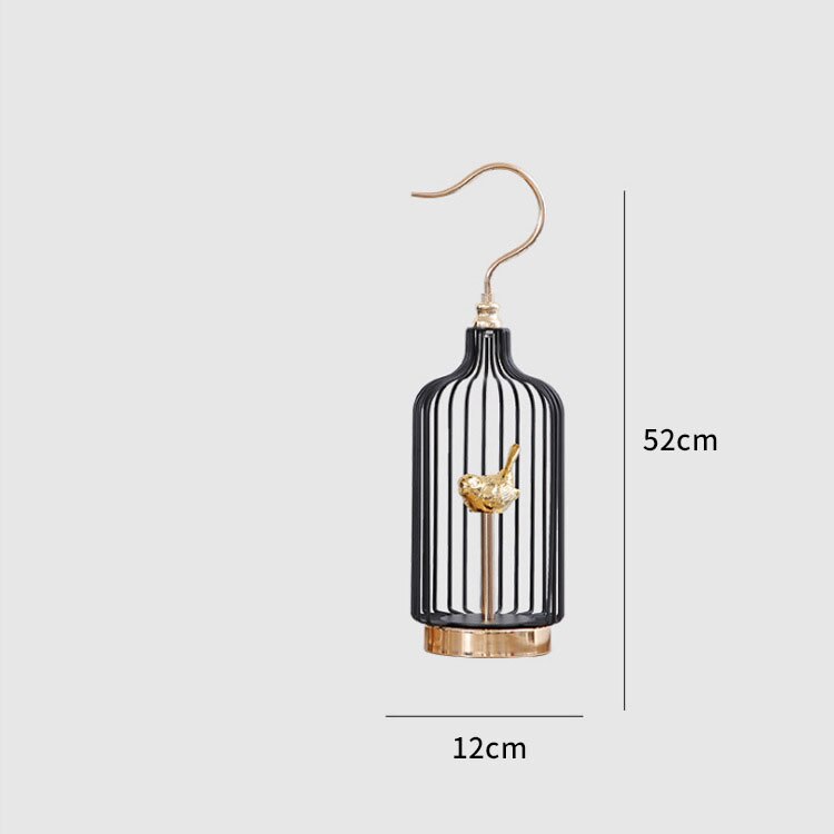 ANYHOUZ 52cm Golder Handle Birdcage Tabletop Home Decor Modern Art Living Room Display House Decorative Crafts Metal Ornaments