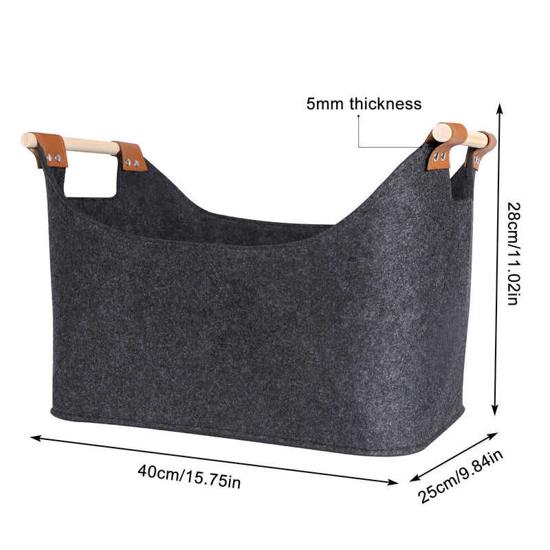 Anysort Storage Bag Black Basket Fire Wood Fruit Vegetable Flower Plant Organizing Rack Container