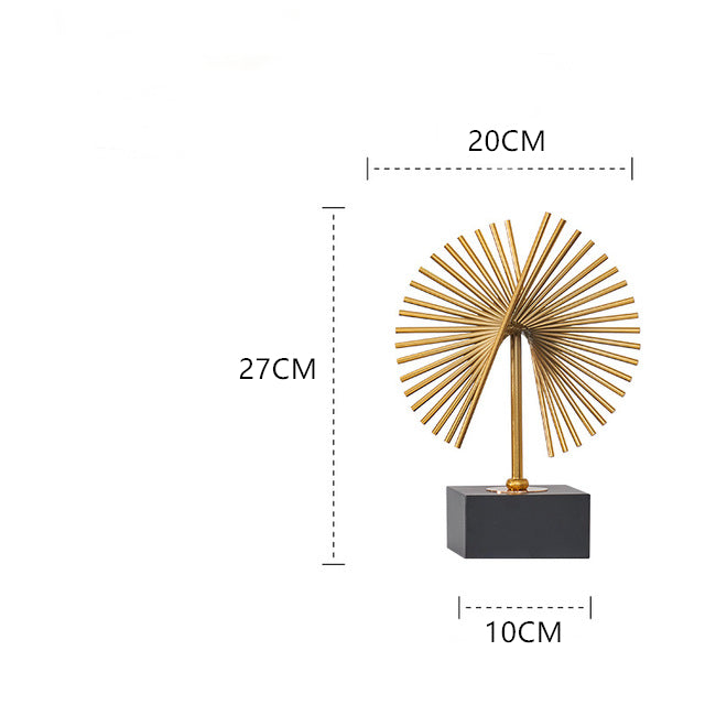ANYHOUZ 27cm Luxury Gold Metal Tabletop Home Decor Modern Art Living Room Display House Decorative Crafts Metal Ornaments