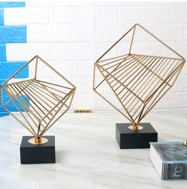 ANYHOUZ 31cm Rubik Cube Tabletop Home Decor Metal Ornaments with Marble Base