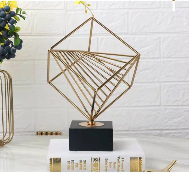 ANYHOUZ 31cm Rubik Cube Tabletop Home Decor Metal Ornaments with Marble Base