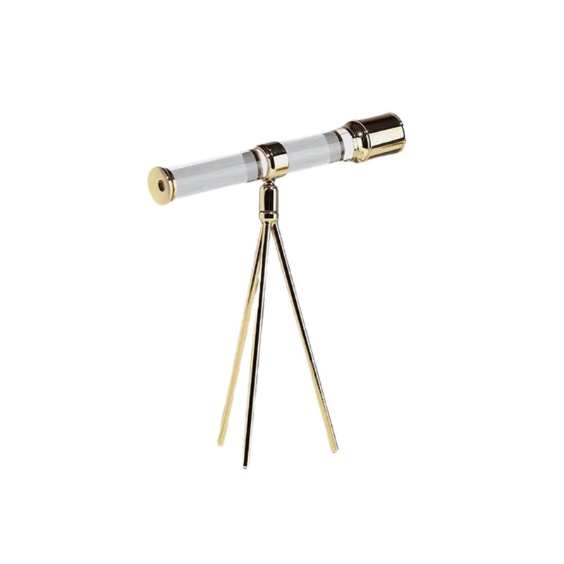 ANYHOUZ 13*28.5*30cm Modern Crystal Telescope Sculpture Tabletop Home Decor Modern Art Living Room Display House Decorative Crafts Metal Ornaments