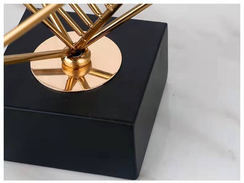 Anyhouz 40cm Rubik Cube Tabletop Home Decor Metal Ornaments with Marble Base