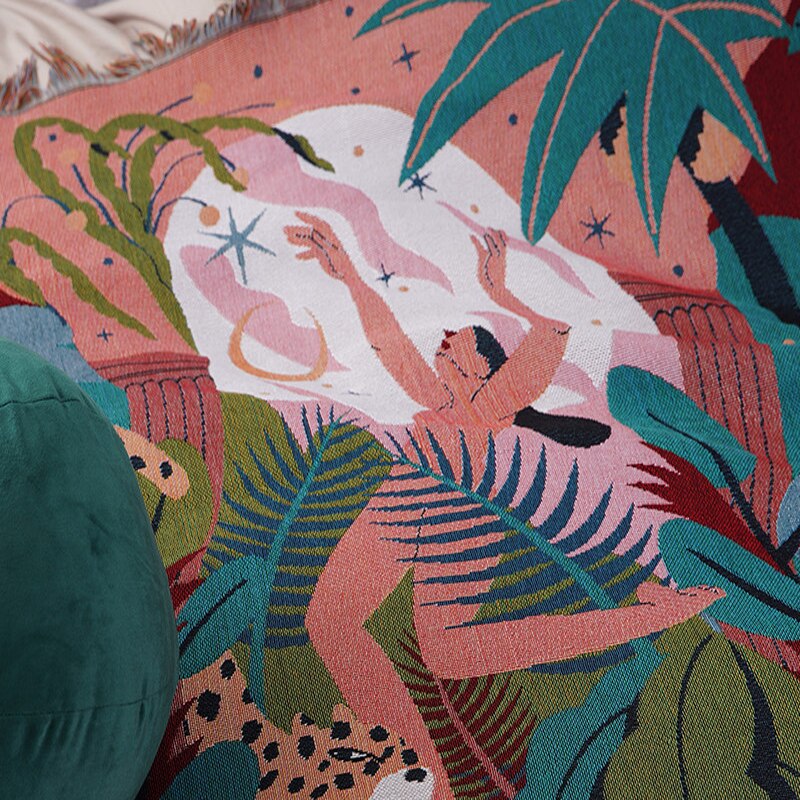 Anycozy Blue Forest Dancer Throw Blanket Sofa Bed Cover 160x260cm