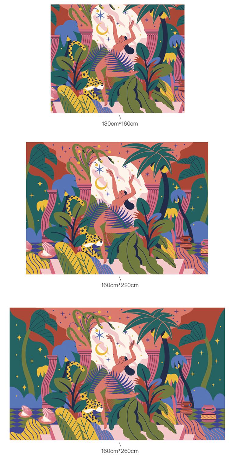 Anycozy Blue Forest Dancer Throw Blanket Sofa Bed Cover 160x260cm