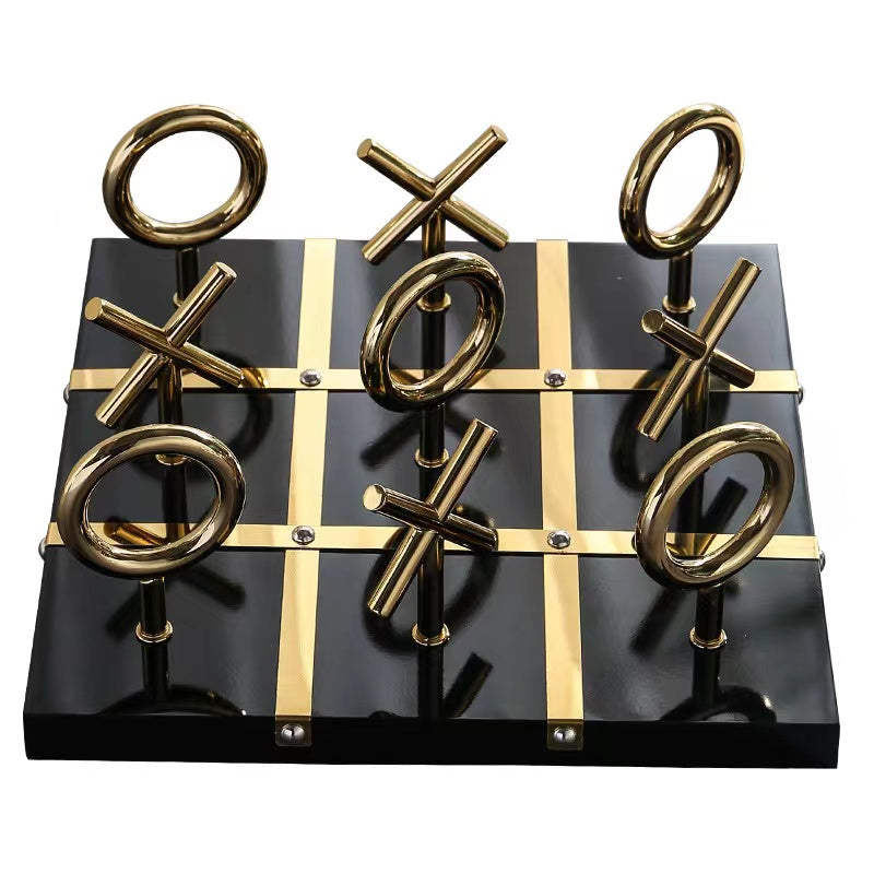 ANYHOUZ Gold and Black Metal XO Board Tabletop Home Decor Modern Art Living Room Display House Decorative Crafts Metal Ornaments
