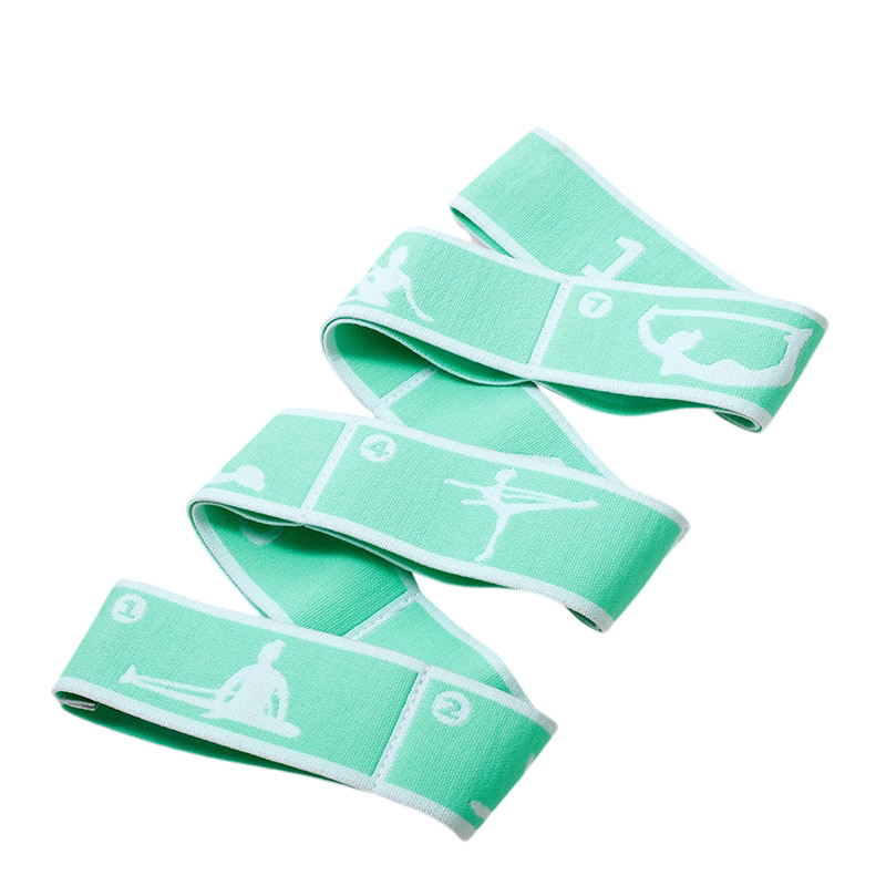 Anyfit Yoga Band Stretcher Neon Green and White Strap Resistance Belt Pilates Exercise Stretcher Fitness Tool