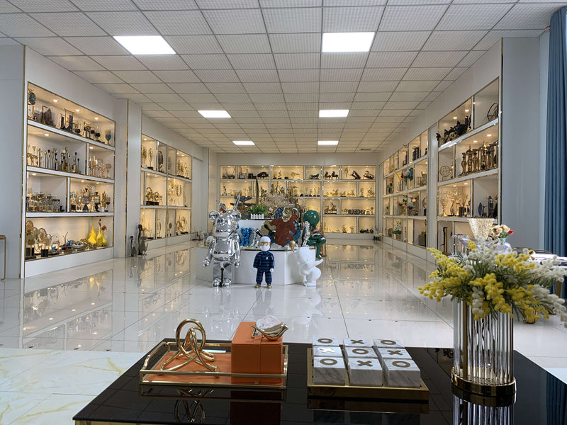 ANYHOUZ 12*20*25cm Modern Crystal Telescope Sculpture Tabletop Home Decor Modern Art Living Room Display House Decorative Crafts Metal Ornaments