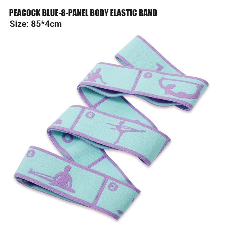 Anyfit Yoga Band Stretcher Neon Purple and Blue Strap Resistance Belt Pilates Exercise Stretcher Fitness Tool