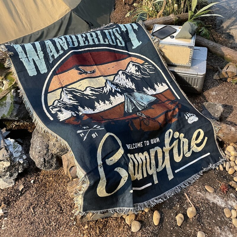 Anycozy Wanderlust Campfire Throw Blanket Sofa Couch Bed Cover