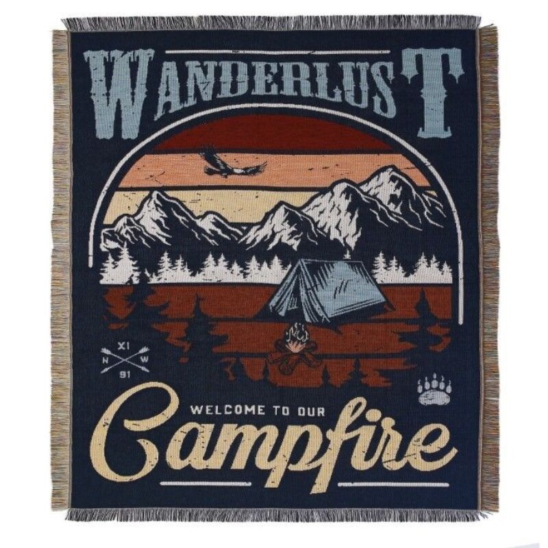 Anycozy Wanderlust Campfire Throw Blanket Sofa Couch Bed Cover
