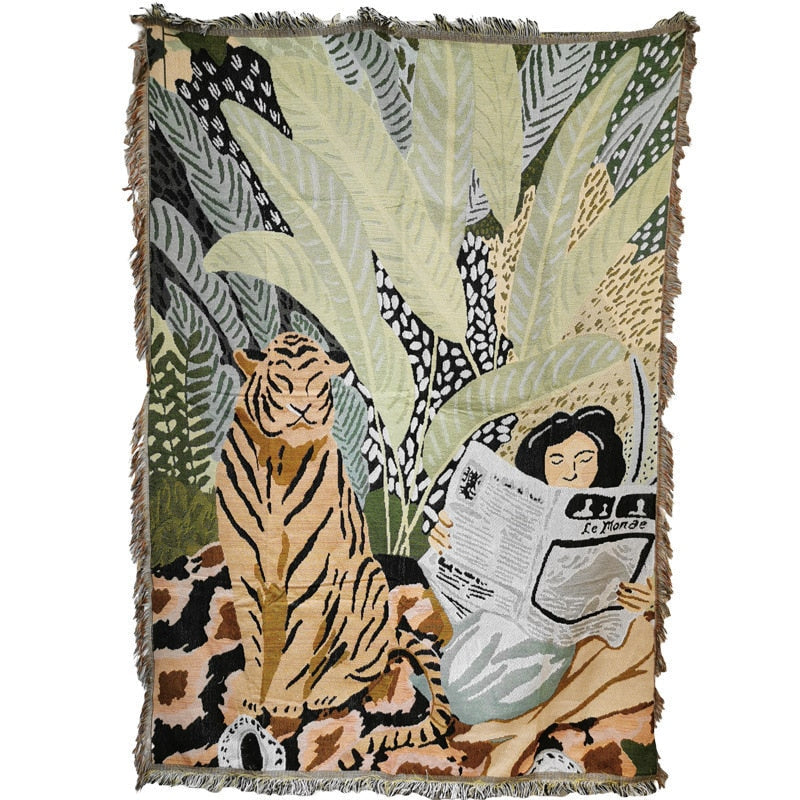 Anycozy Tiger Throw Blanket Sofa Couch Bed Cover Camping Mat